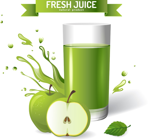 Fresh apple juice creative design vector creative apple juice apple   