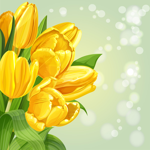 Shiny yellow tulips vector background art yellow Vector Background shiny background   