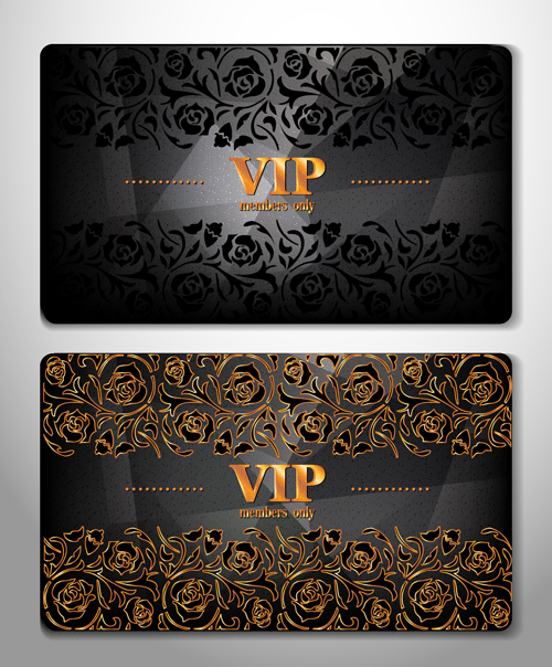 luxurious Vip cards flower vector 01 vip card luxurious flower cards card   