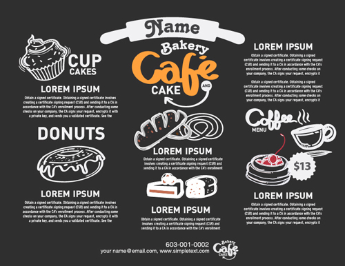 Hand drawn food template vector material 01 template material hand drawn   