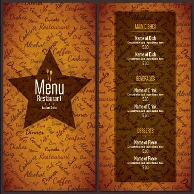 Modern restaurant menu cover and list vector 09 restaurant modern menu list cover   