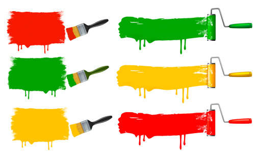 Coloful Paint brushes design elements 04 element design elements brushes Brushe   