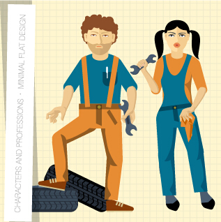 People and professions vector set 07 professions people   
