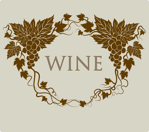 Retro style grape wine background vector 01 wine style Retro font grape wine   