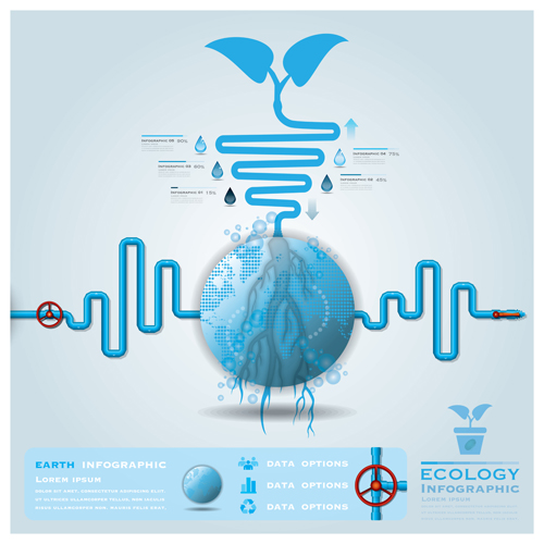 Creative ecology water infographics vector 06 infographics infographic ecology creative   