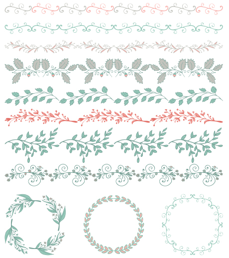 Borders with frame and laurel wreath cute vector 04 laurel wreath frame cute borders   