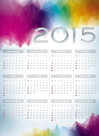 Calendar 2015 modern style vector set 02 style modern calendar 2015   