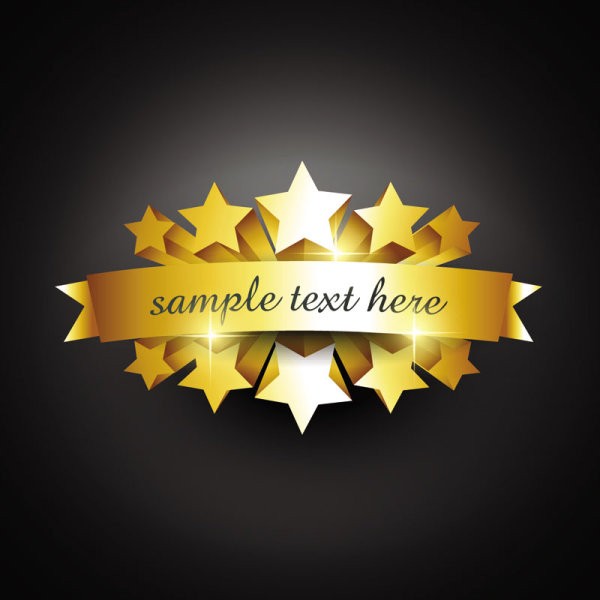 Set of gold color badges & labels vector 07 labels label gold color badges   