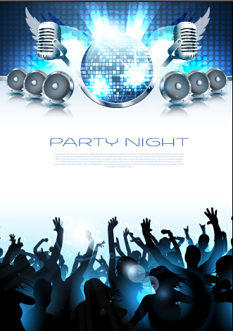Vector flyer summer night party design material 12 summer party night flyer   