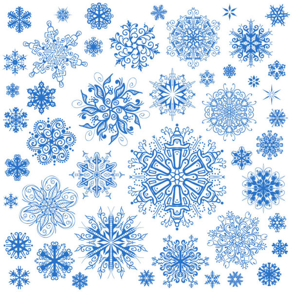 Different Snowflake patterns design elements vector 02 snowflake snow patterns pattern elements element different   