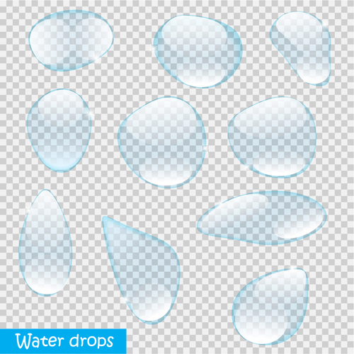 Transparent water drops illustration vector material 06 water drop water transparent illustration Drops   