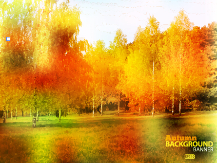 Golden autumn scenery vector background art 03 Vector Background scenery golden background autumn   