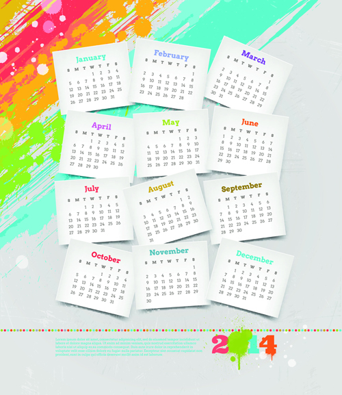 Calendar 2014 vector huge collection 15 Huge collection calendar 2014   