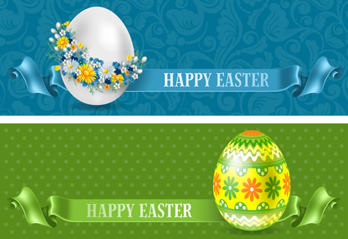 Flower egg and floral egg easter banner flower floral egg easter banner   