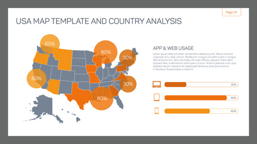 Map with infographic business templates vector 09 templates map infographic business   