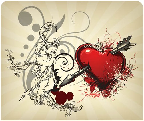 Love Backgrounds wiht red heart vector red love heart   