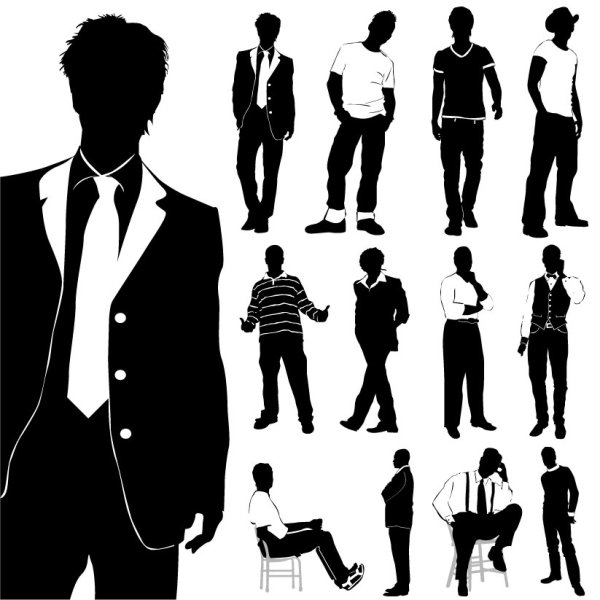 Fashion Men Silhouettes vector silhouette men fashion   