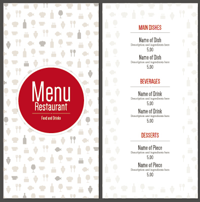 Modern restaurant menu cover and list vector 06 restaurant modern menu list cover   