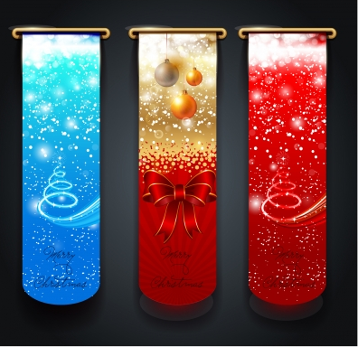 Merry christmas banner vector set merry christmas banner   