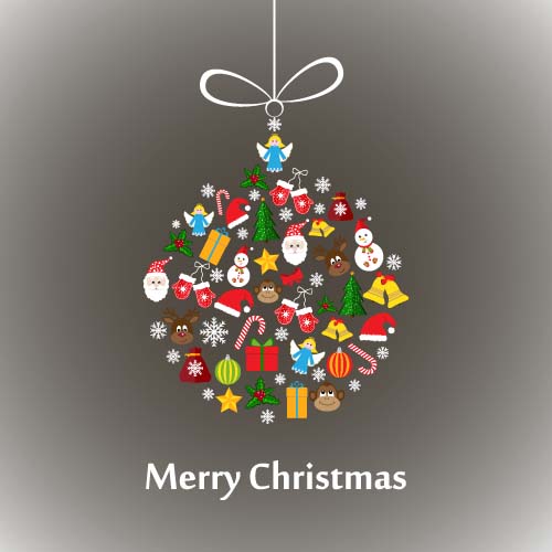 Christmas baubles cute vector material 01 material cute christmas baubles   