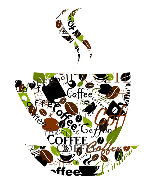 Set of Creative Coffee design elements vector material 02 material elements element creative coffee   