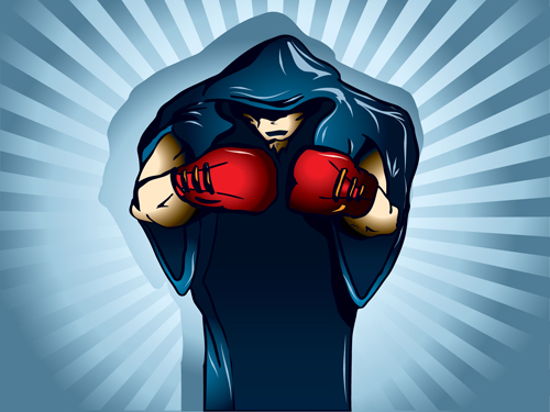 Set of Boxing design elements vector 03 elements element boxing   