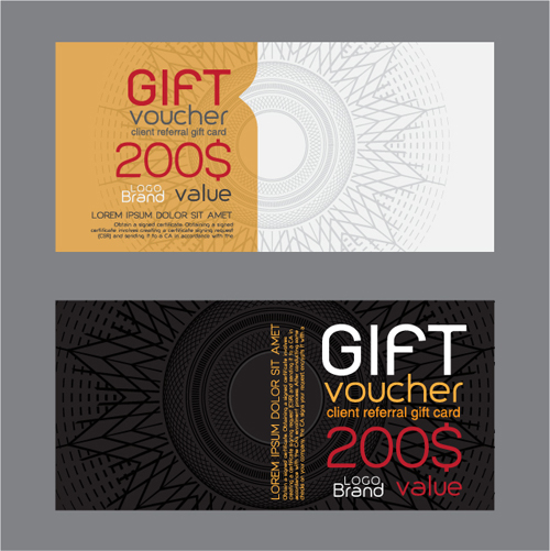 Vector set of gift voucher design elements 03 Gift voucher gift   