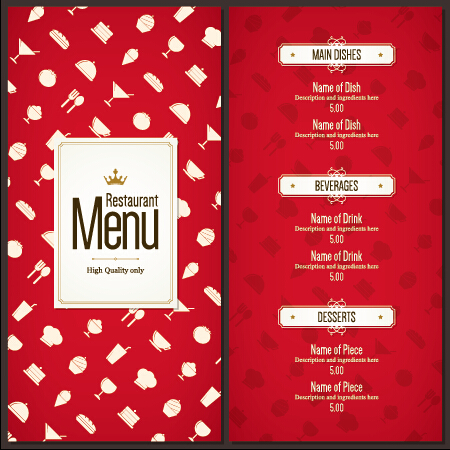 Modern restaurant menu cover and list vector 04 restaurant modern menu list cover   