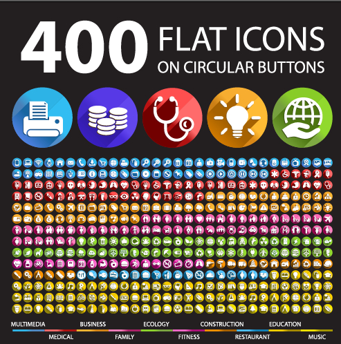 400 society flat icons vector vector society icons flat   