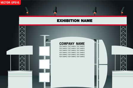 Set of trade exhibition and promotion vector material 01 trade promotion material Exhibition   