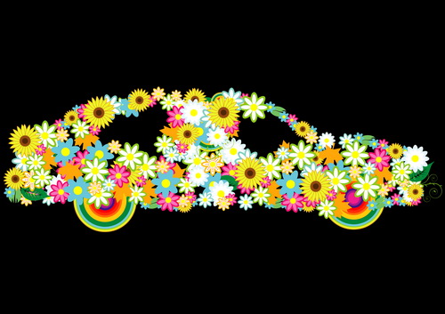 Beautiful floral car design graphics 04 floral car beautiful   