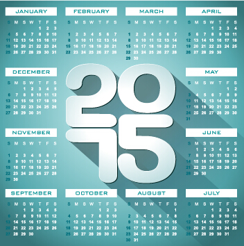 Calendar 2015 modern style vector set 04 modern calendar 2015   