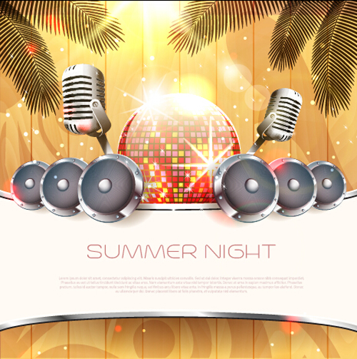 Vector flyer summer night party design material 10 summer party night flyer   