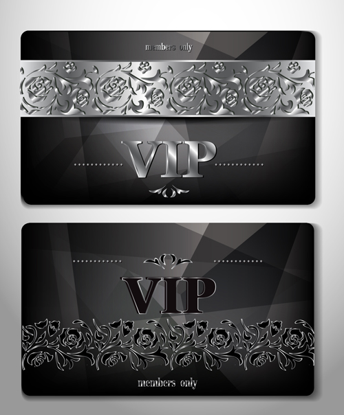 luxurious Vip cards flower vector 04 luxurious flower cards card   
