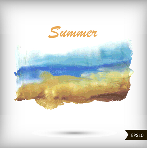 Summer watercolors vector background art 01 watercolor summer colors background   