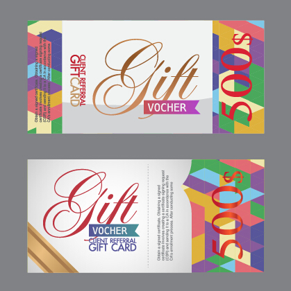 Vector set of gift voucher design elements 04 Gift voucher gift elements   