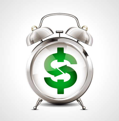 Alarm clock with financial vector financial clock alarm   