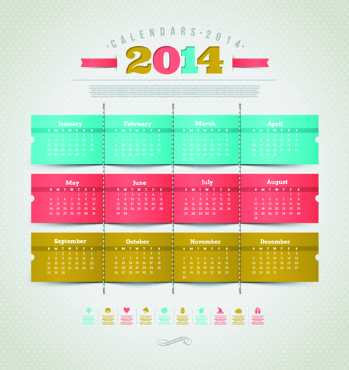 Calendar 2014 vector huge collection 13 Huge collection calendar 2014   