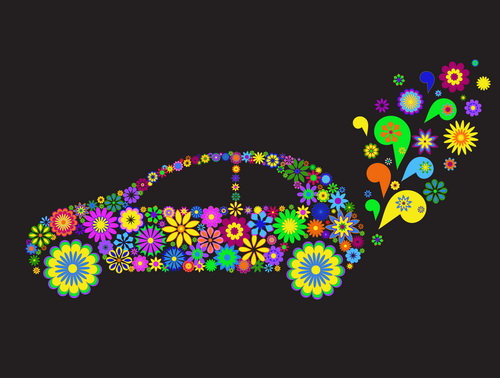 Beautiful floral car design graphics 06 floral car beautiful   