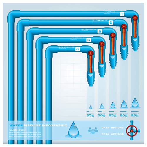 Creative ecology water infographics vector 01 water infographics infographic ecology creative   