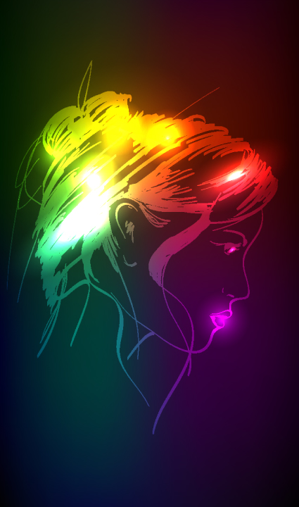 Neon light Girl design vector graphic 05 neon light girl   