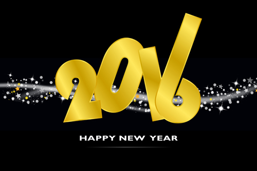 Golden 2016 text with black background vector 01 text golden black background 2016   
