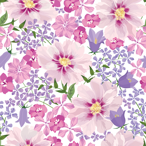 Gentle flower vector seamless pattern 01 seamless pattern gentle flower   