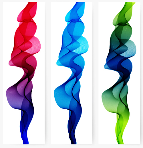 Smoke with wavy abstract banners set 13 wavy smoke banners abstract   