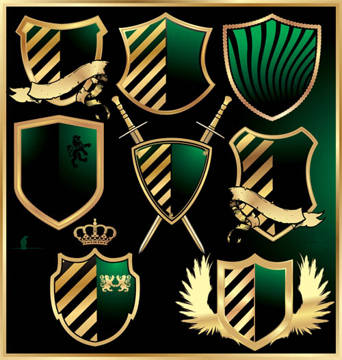 luxurious royal shield vector material 01 shield royal material luxurious   