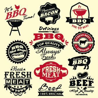 Vintage Food logo with labels vector 04 vintage logo labels label food   