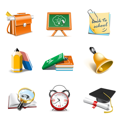 office Tool and school elements icon vector 04 school office icon elements element   