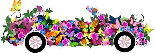 Beautiful floral car design graphics 08 floral car beautiful   