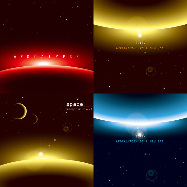 dynamic effects of gorgeous background 94756 vector universe Stain Spot special effects space sky planet horizon halo gorgeous dynamic colorful Bright color background   