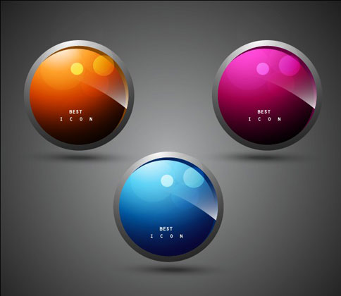Elements of Shiny Buttons icon vector 01 shiny elements element button   
